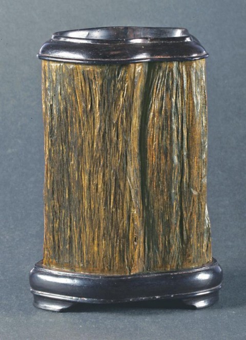 晚清沉香木小筆筒