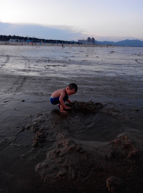 傍晚的平潭龙凤头海滨
