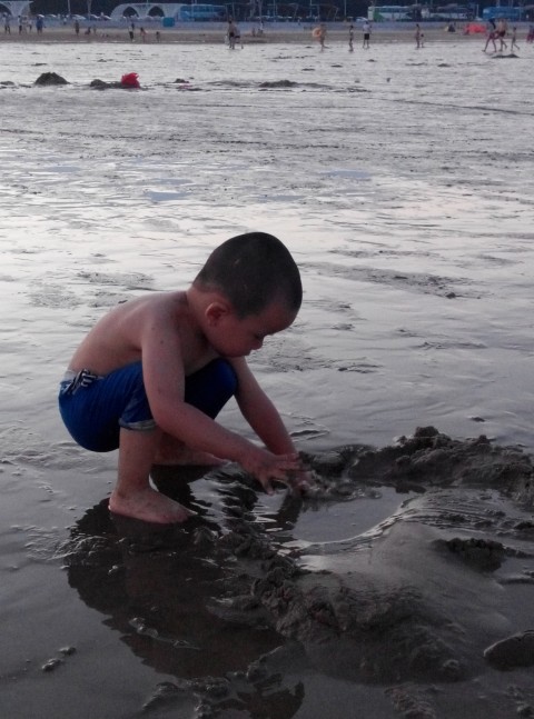 傍晚的平潭龙凤头海滨